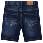 Boys Blue Denim Shorts, 1, hi-res