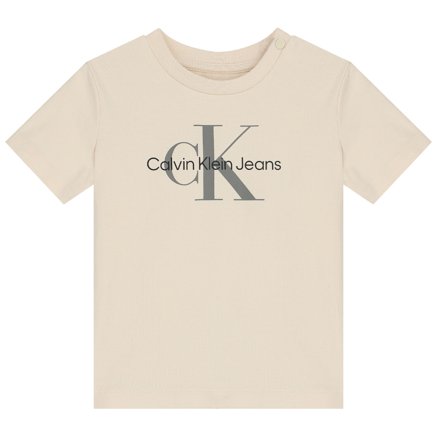 Younger Boys Beige Logo T-Shirt, 2, hi-res