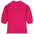 فستان سويت شيرت بشعار زهرة وردي للبنات, 1, hi-res