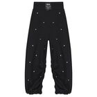Girls Black Crystal Logo Joggers, 1, hi-res