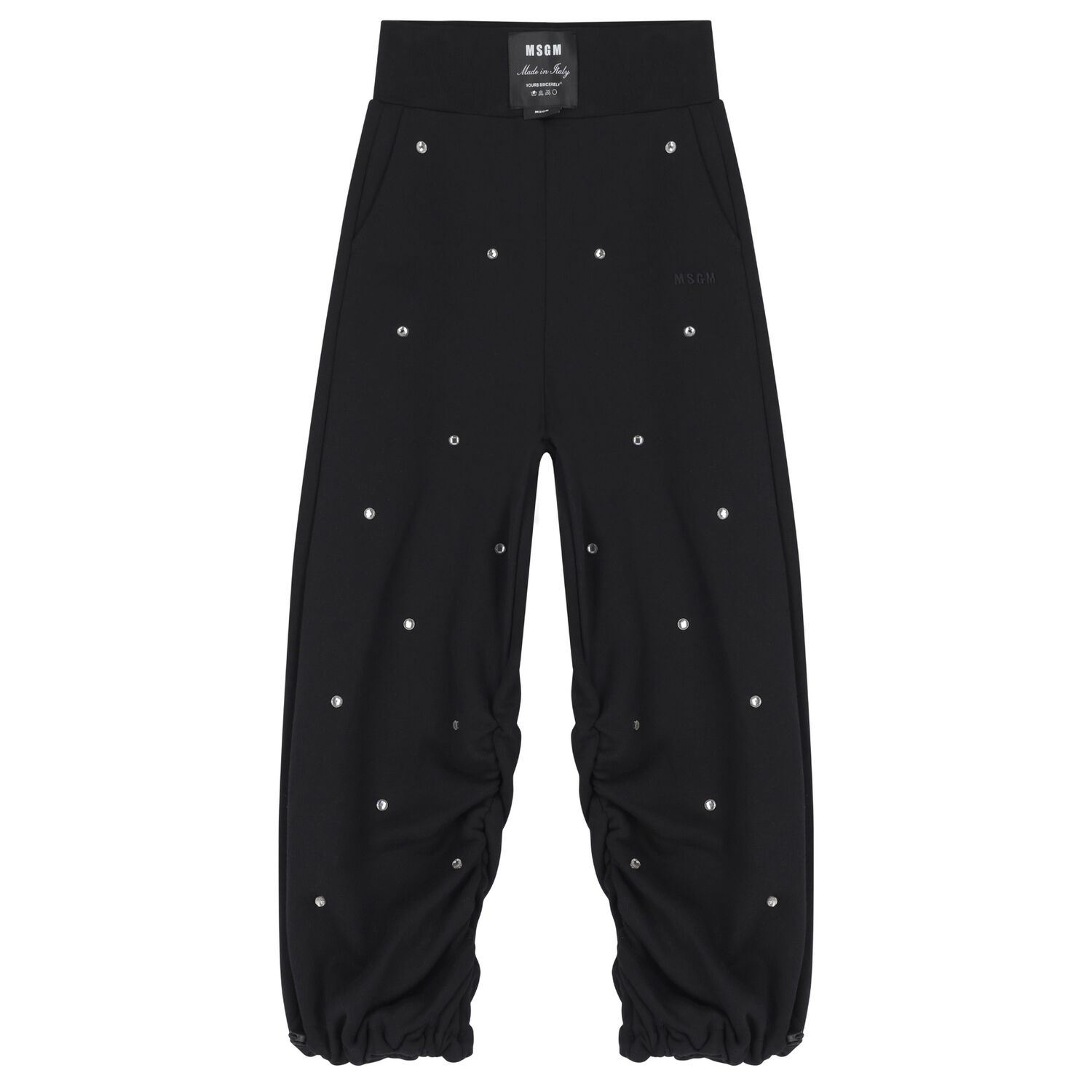 Girls Black Crystal Logo Joggers, 1, hi-res