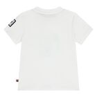 Younger Boys White & Blue Logo Shorts Set, 1, hi-res