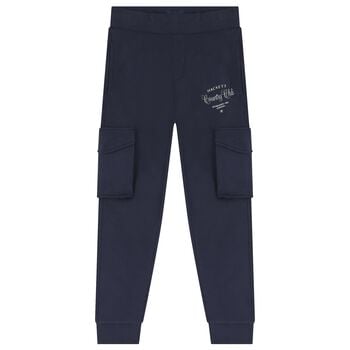 Boys Navy Blue Logo Joggers