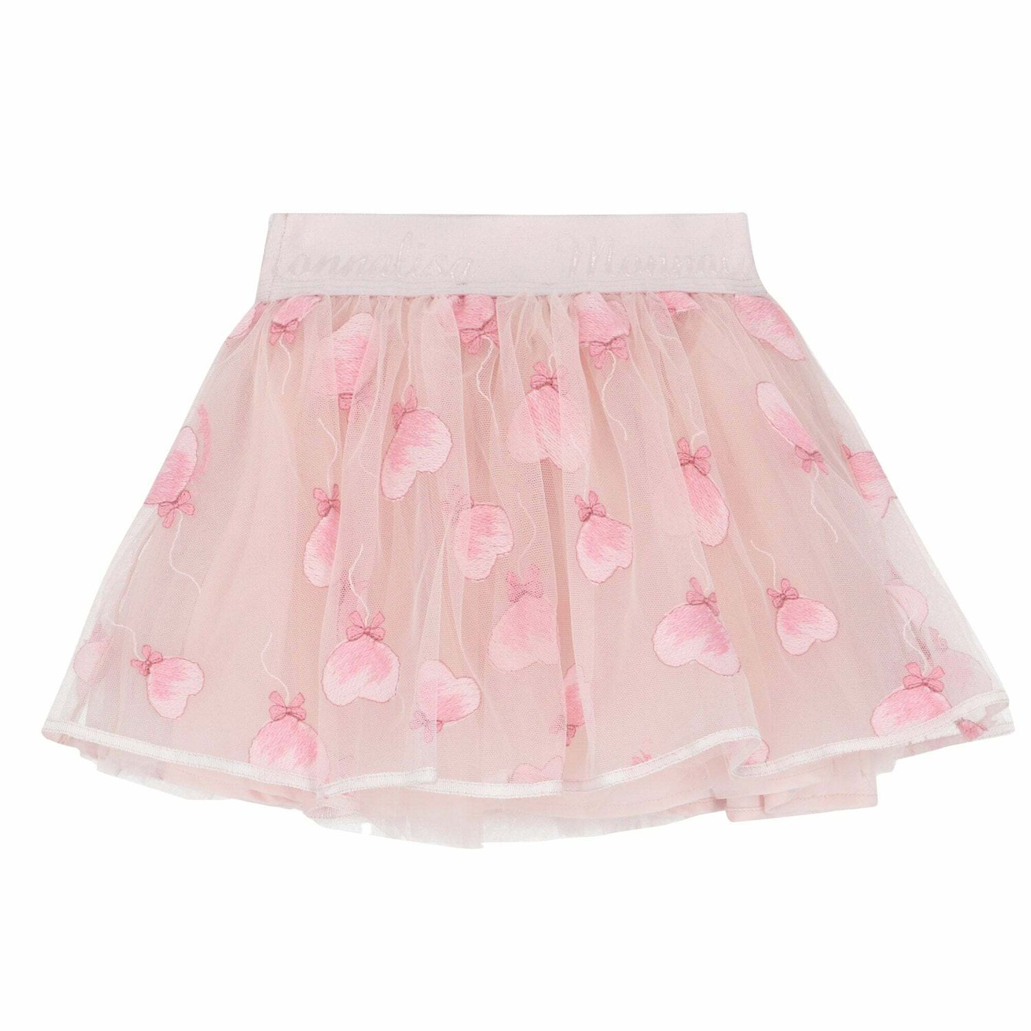 Younger Girls Pink Embroidered Skirt, 1, hi-res