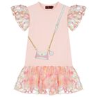 Girls Pink Bag Logo Dress, 1, hi-res