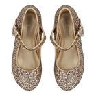 حذاء لامع باللون الذهبي للبنات, 2, hi-res