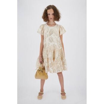 حقيبة يد بنات بطبعة الأحجار الراين باللون الذهبى