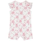 Baby Girls White & Pink Floral & Butterflies Romper, 1, hi-res