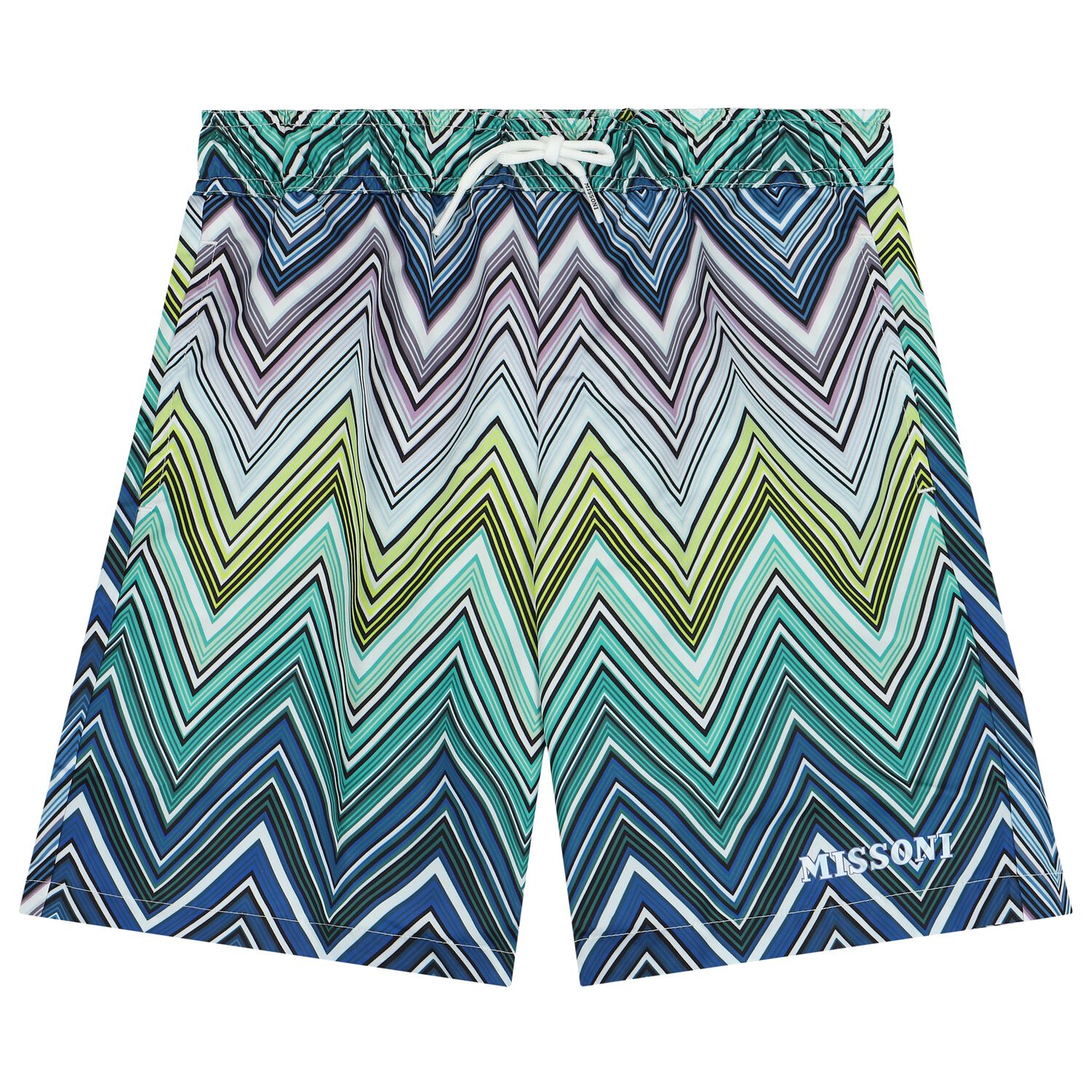 Boys Multi-Coloured Zigzag Swim Shorts, 1, hi-res