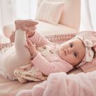 فستان بنات بطبعة الزهور باللون  الوردي و العاجي, 1, hi-res