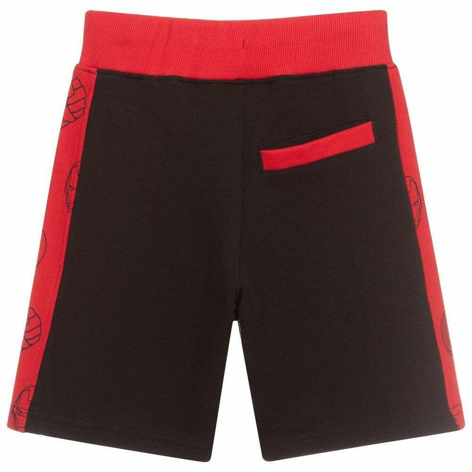 Boys Avengers Black & Red Shorts, 1, hi-res image number null