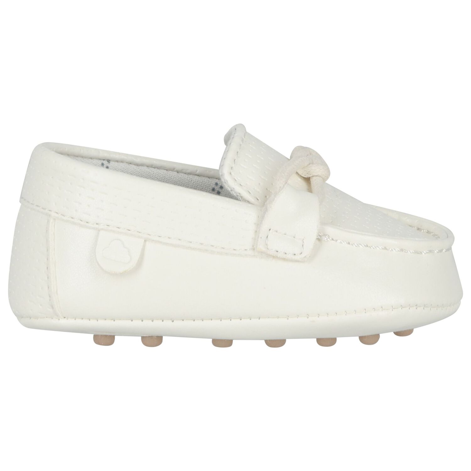 Baby Boys Ivory Leather Pre Walker Moccasins, 1, hi-res
