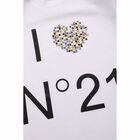 تيشيرت بالشعار باللون الابيض للبنات, 1, hi-res