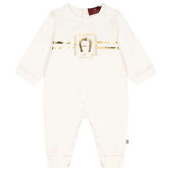 Ivory & Gold Logo Romper