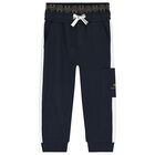 Younger Boys Navy Blue Logo Joggers, 1, hi-res