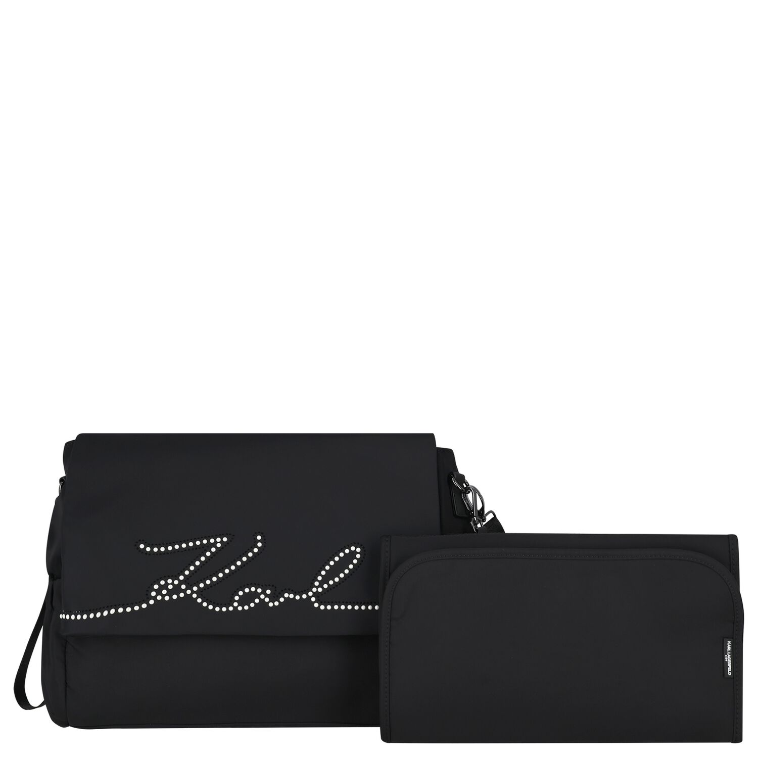 Black Logo Baby Changing Bag ( 37cm ), 1, hi-res