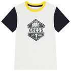 طقم شورت اولاد باللون الأصفر والأبيض, 1, hi-res