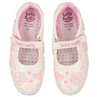 Girls White Logo Beaded Hearts Shoes, 1, hi-res