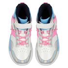 Girls White, Pink & Blue Logo Trainers, 1, hi-res