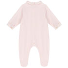 Baby Girls Pink Bear Babygrow, 1, hi-res
