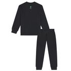 Boys Black Disney Logo Tracksuit, 1, hi-res
