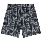 Boys Grey & White Logo Swim Shorts, 2, hi-res