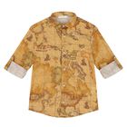 Boys Beige Geo Map Shirt, 1, hi-res