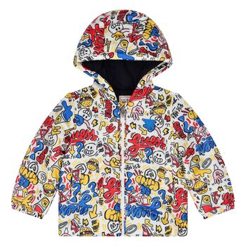 Younger Boys White Logo Padded Puffer Jacket