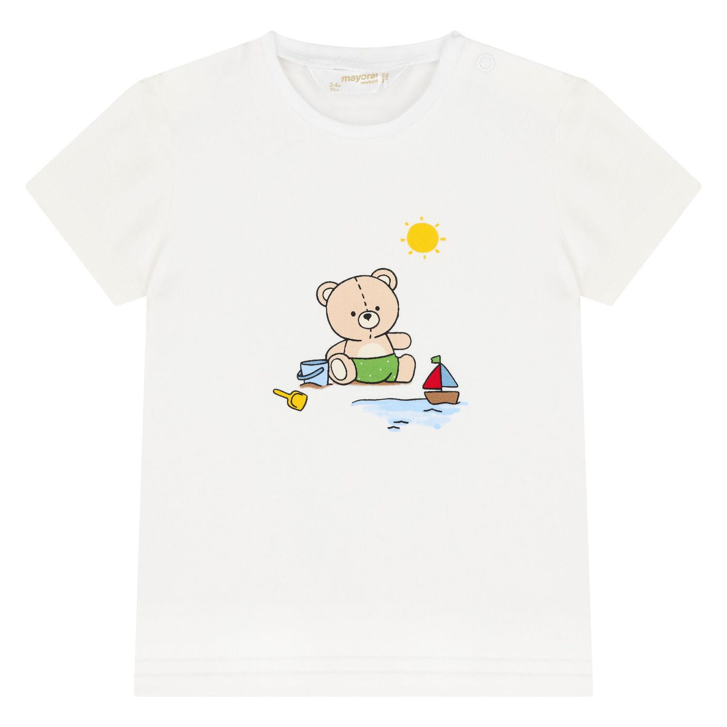 طقم سباحة للأولاد الصغار على شكل دب باللون الأبيض والأزرق والبني, 3, hi-res image number null