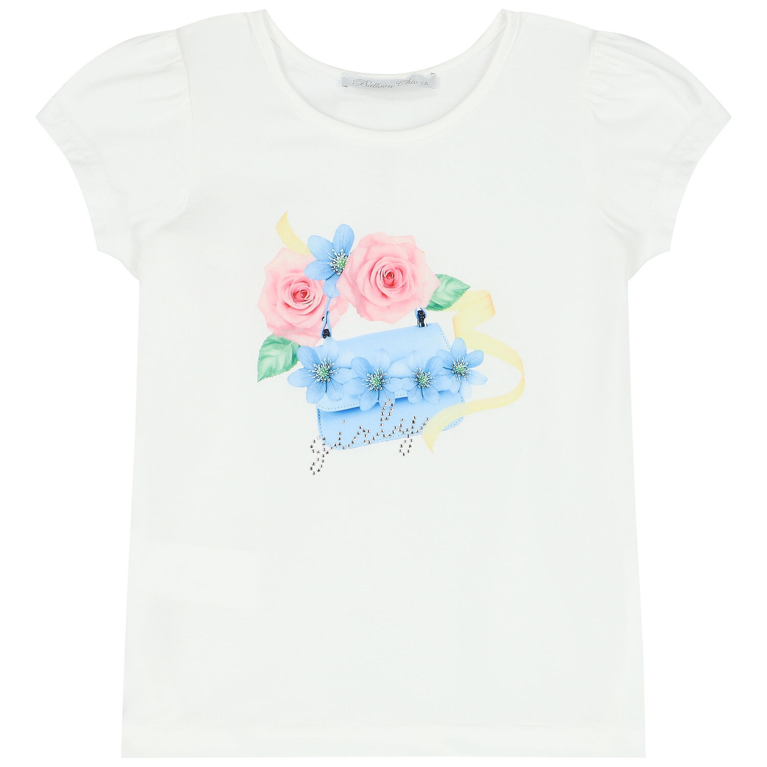 طقم تنورة بطبعة الزهور باللون الأبيض والأزرق, 1, hi-res image number null