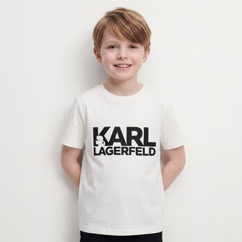 تيشيرت بالشعار بتصميم ميني مي باللون الأبيض للأولاد