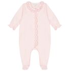 Baby Girls Pink Embroidered Babygrow, 2, hi-res