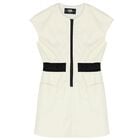 Girls Ivory Rhinestone Logo Dress, 1, hi-res