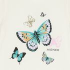 Girls Ivory Butterflies Logo Dress, 1, hi-res