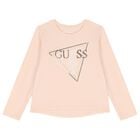 Girls Pink Logo Long Sleeve Top, 2, hi-res