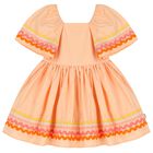 Girls Orange Ric Rac Dress, 1, hi-res