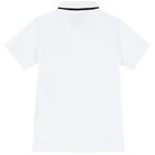 Boys White Logo Polo Shirt, 2, hi-res