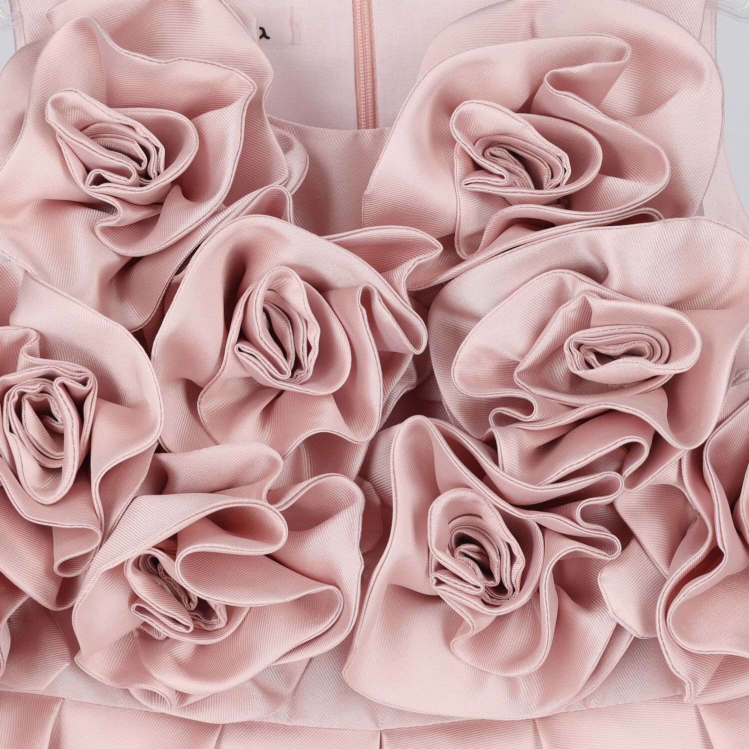 فستان وردي مزخرف بالزهور للفتيات من الساتان, 1, hi-res