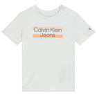 طقم شورت بنات بالشعار باللون الأبيض, 1, hi-res