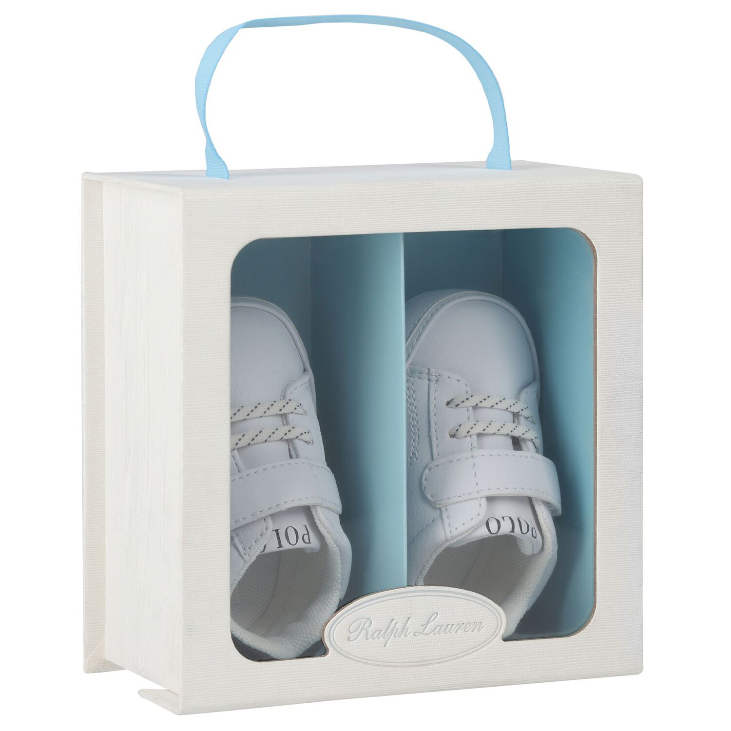 Baby Boys White & Navy Blue Logo Pre Walker Shoes, 1, hi-res