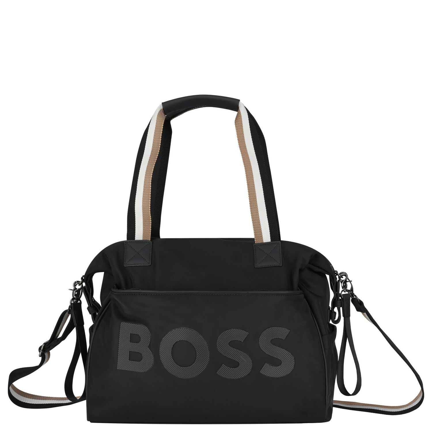 Black Logo Baby Changing Bag, 1, hi-res