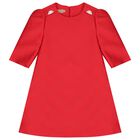 Girls Red Logo Jacquard Dress, 1, hi-res