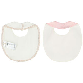 Baby Girls Pink & Ivory Bib ( 2-Pack )