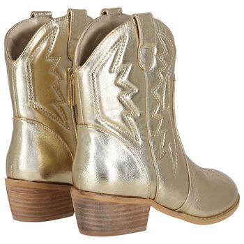 Girls Metallic Gold Boots