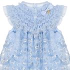 Girls Blue Embellished Tulle Dress, 2, hi-res