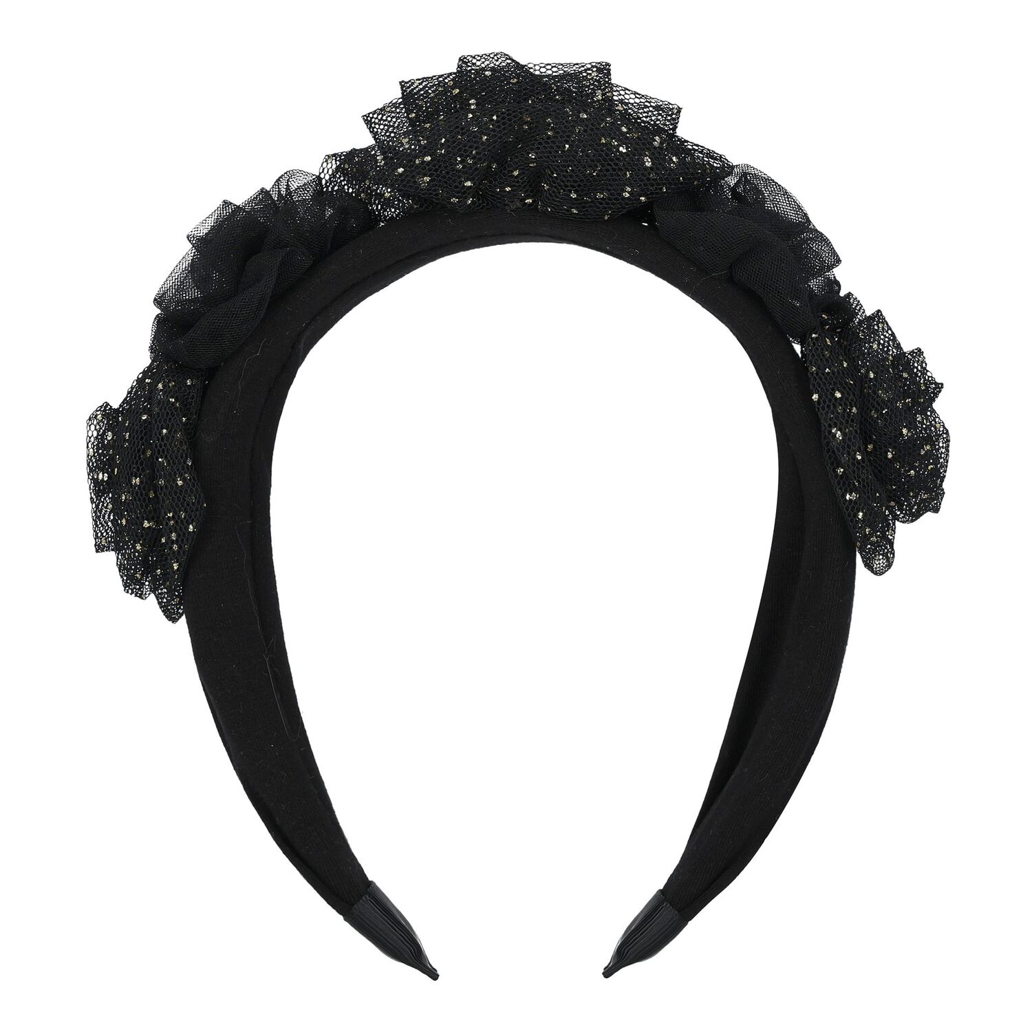 Girls Black Tulle Headband, 5, hi-res image number null