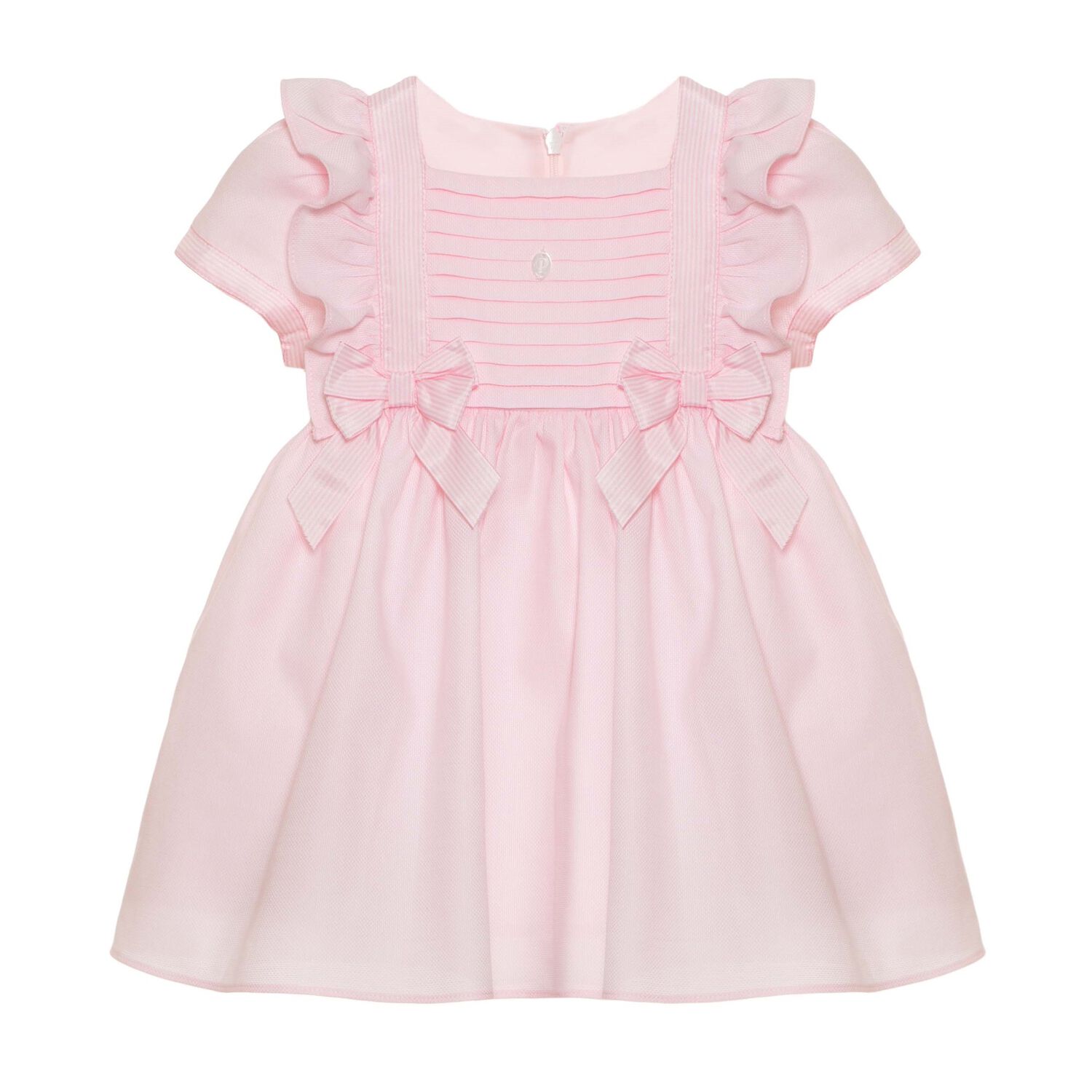 Girls Pink Bow Dress, 1, hi-res