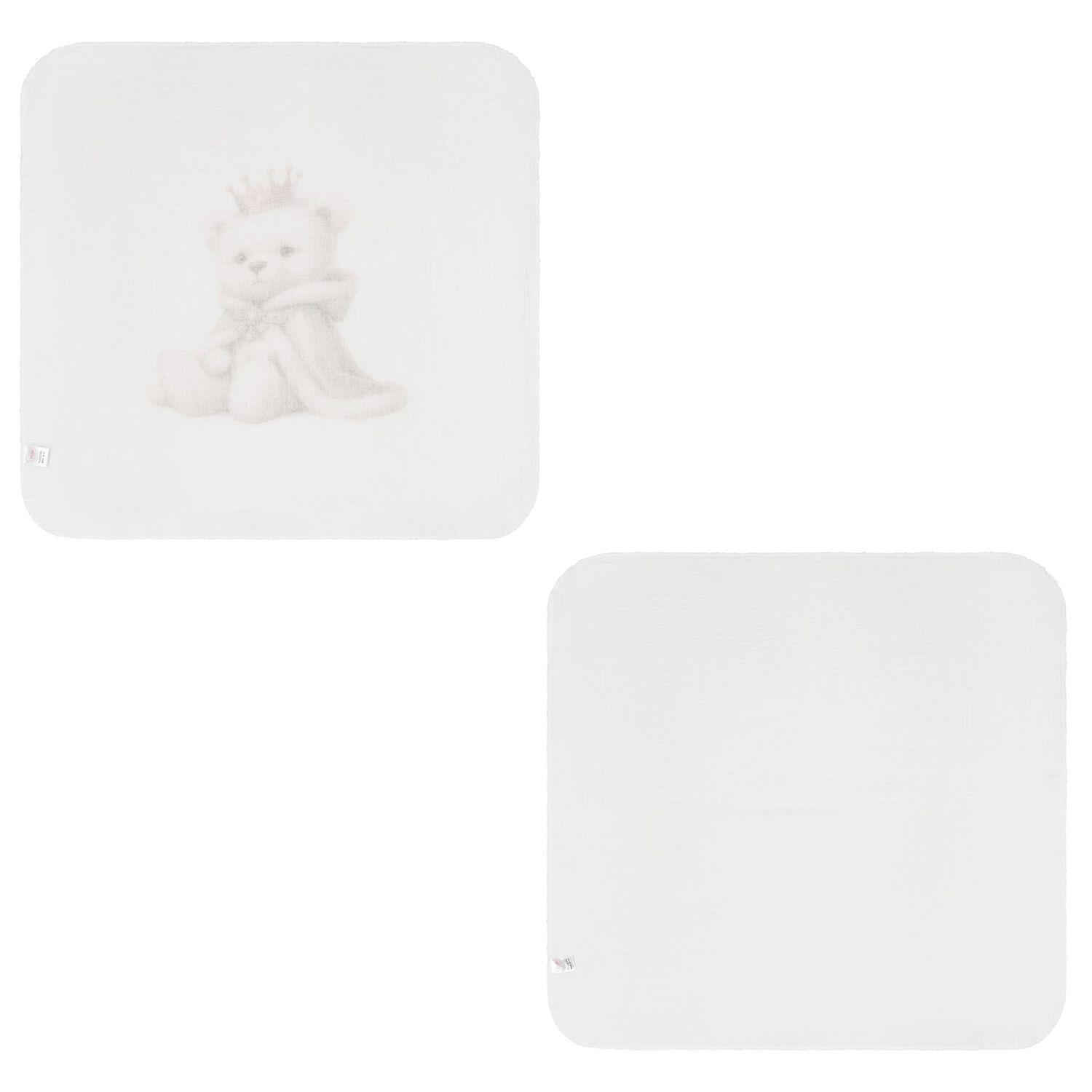 Ivory Teddy Bear Baby Muslin  Swaddles ( 2-Pack ), 1, hi-res