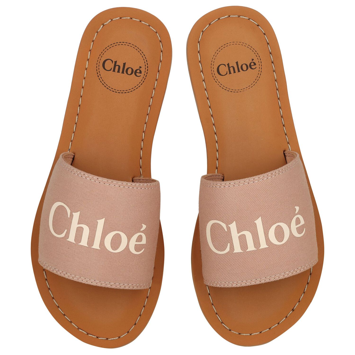 Girls Pink Canvas Logo Sliders, 1, hi-res