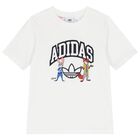 White & Blue Disney Logo Shorts Set, 1, hi-res